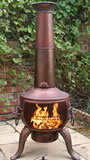 Bronze Effect Finish Steel Chimenea with Grill