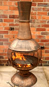 Open Bowl Cast Iron Garden Chimenea Fireplace with Grill