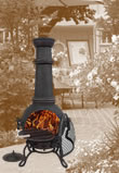 Large Toledo Cast Iron Chimenea Fireplace with BBQ grill