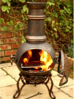 Medium Toledo Cast Iron Chimenea Fireplace with BBQ grill