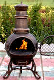 Small Toledo Cast Iron Chimenea Fireplace with BBQ grill