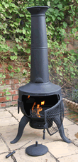 Black Steel Chimenea with Grill
