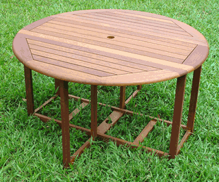 Garden on Hardwood 1 2m Round Garden Table    99 Free Delivery Available