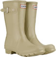 Hunter Beige Gloss Short Wellies