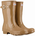 Hunter Brown Gloss Short Wellies