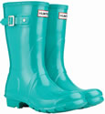 Hunter Gloss Turquoise Short Wellies