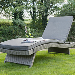 Small Image of Kettler Universal Weave Lounger - White Wash and Taupe