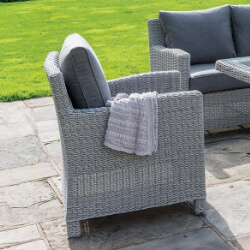 Extra image of Kettler Palma Weave Armchair - White Wash and Taupe