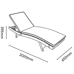 Extra image of Kettler Universal Weave Lounger - Oyster and Stone
