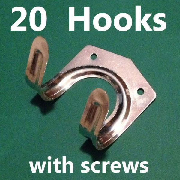 20 x Double Metal Storage Wall Shed Hooks with Screws For Hanging Tools -  £7.99