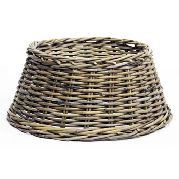 Image of Longacres Woven Wicker Round Christmas Tree Skirt - Natural