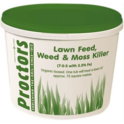 Small Image of 5kg tub of Proctors 3 in 1 Lawn feed weed and moss killer grass fertiliser