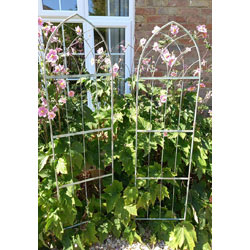 Extra image of Pair Of Verdigris Arched Metal Trellis Plant Support