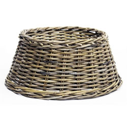 Small Image of Longacres Woven Wicker Round Christmas Tree Skirt - Natural