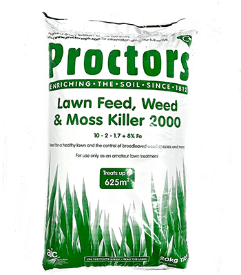 Image of 20kg sack of Proctors Lawn Feed, Weed and Moss Killer