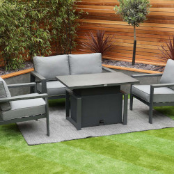 Small Image of Supremo Melbury 2 Seat Lounge Set with Adjustable Table in Grey