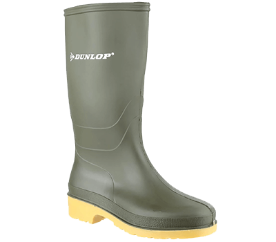 Image of Dunlop Kids Dulls Wellington Boots in Green - UK 1