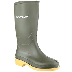 Small Image of Dunlop Kids Dulls Wellington Boots in Green - UK 12 JNR
