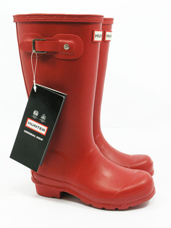Kids Red Hunter Wellies - UK Size 11 JNR - Spin Image
