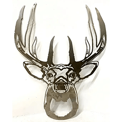 Small Image of Stag Head Rustic Steel Garden Wall Plaque - 75cm Tall