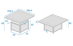 Kettler Elba Grand Table- dimensions image