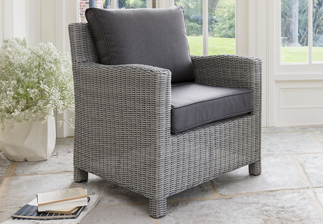 Image of Kettler Palma Signature Armchair in White Wash/Taupe