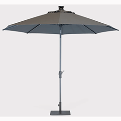 Extra image of Kettler 3.0m Wind up Parasol with Tilt and LEDs, Grey Frame and Taupe Canopy