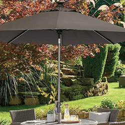 Extra image of Kettler 3.0m Wind up Parasol with Tilt and LEDs, Grey Frame and Taupe Canopy