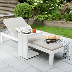 Small Image of Kettler Elba Lounger in White