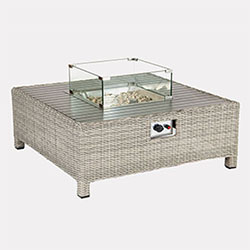 Extra image of Kettler Palma Signature Low Lounge with Fire Pit Table in White Wash