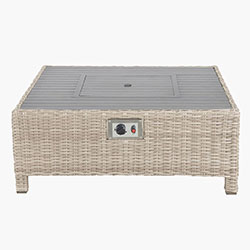 Extra image of Kettler Palma Signature Low Lounge with Fire Pit Table in White Wash