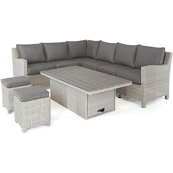 Extra image of EX DISPLAY / COLLECTION ONLY - Kettler Palma Right Hand Corner Sofa Set with S-Q Table in White Wash