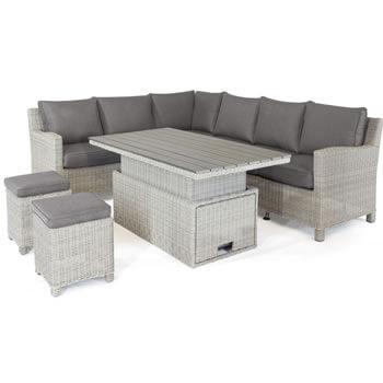 Kettler Palma Right Hand Corner Sofa Set With S-q Table In White Wash 