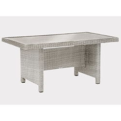 Small Image of Kettler Palma Glass Topped Table in White Wash