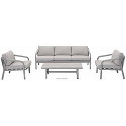 Small Image of Kettler Como 5 Seat Lounge Set in Pebble