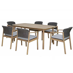 Small Image of Kettler Freeport 6 Seater Wooden Dining Set