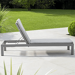 Small Image of Kettler Sunlounger with Cushion in Pebble