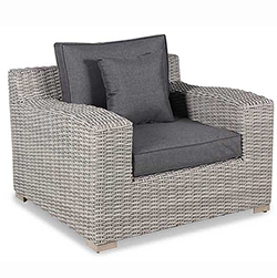 Small Image of Kettler Palma Luxe Armchair in Whitewash/Taupe (PAIR)