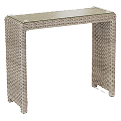 Small Image of Kettler Palma Glass Topped Side Table in Oyster