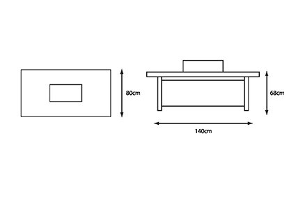 Fire Pit Table - dimensions image