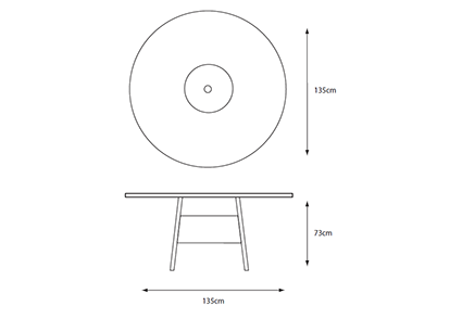 Dining Table - dimensions image