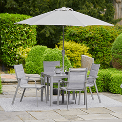 Small Image of LG Capri 4 Seat Square Dining Set with 2.5m Parasol