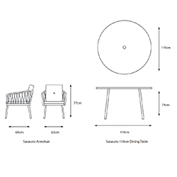 Extra image of LG Sarasota 4 Seat Round Dining Set