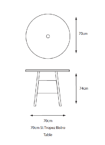 Bistro Table - dimensions image