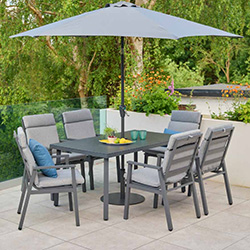 Small Image of LG Barcelona 6 Seat Dining Set with 3.0m Parasol