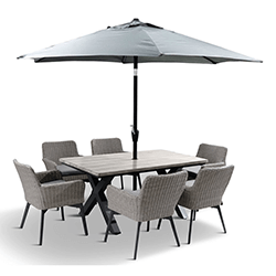 Extra image of LG Java 6 Seat Dining Set with 3.0m Deluxe Parasol