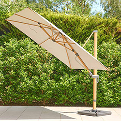 Image of LG Sanctuary 3.0m Deluxe Wood-Effect Cantilever Parasol