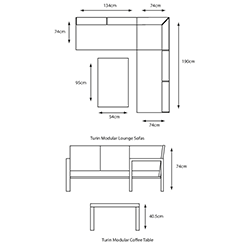 Extra image of LG Turin Compact Modular Corner Sofa Set