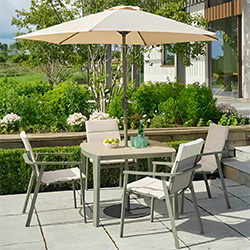 Small Image of LG Tuscany 4 Seat Dining Set with 2.5m Parasol