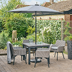 Small Image of LG Java 4 Seat Dining Set with 2.5m Deluxe Parasol